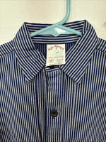 New Kids Denver Blue Stripe Long Sleeve Button Up Size 8 DD-135
