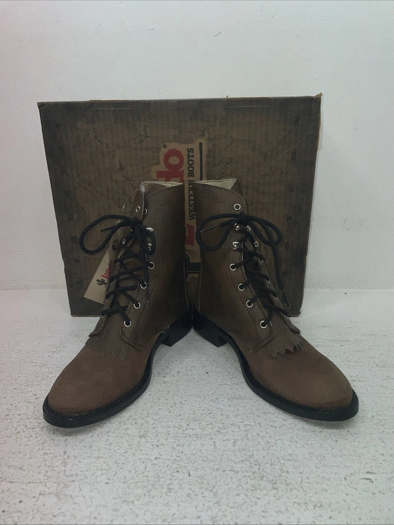 New Kids Brown Lace Up Laredo Cowboy Boots. 2005 1 M. 23-92