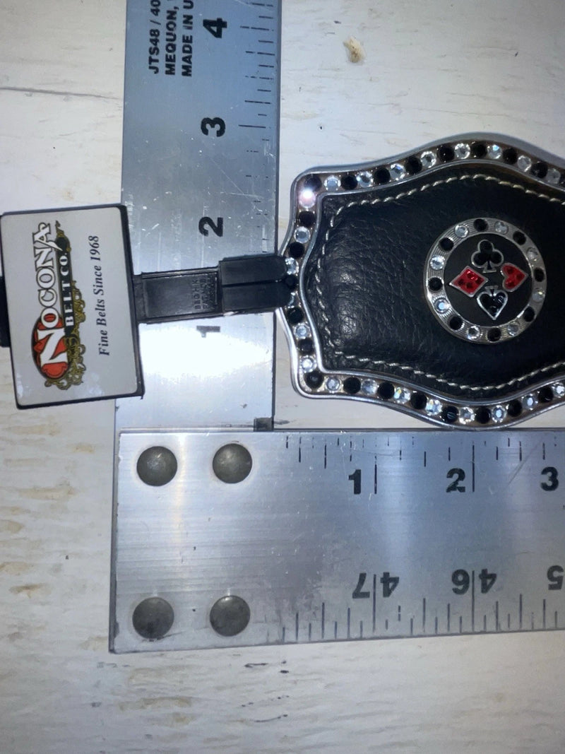 New Black Genuine Leather Nocona Cards Bling M Belt #N3415001 Z-114￼