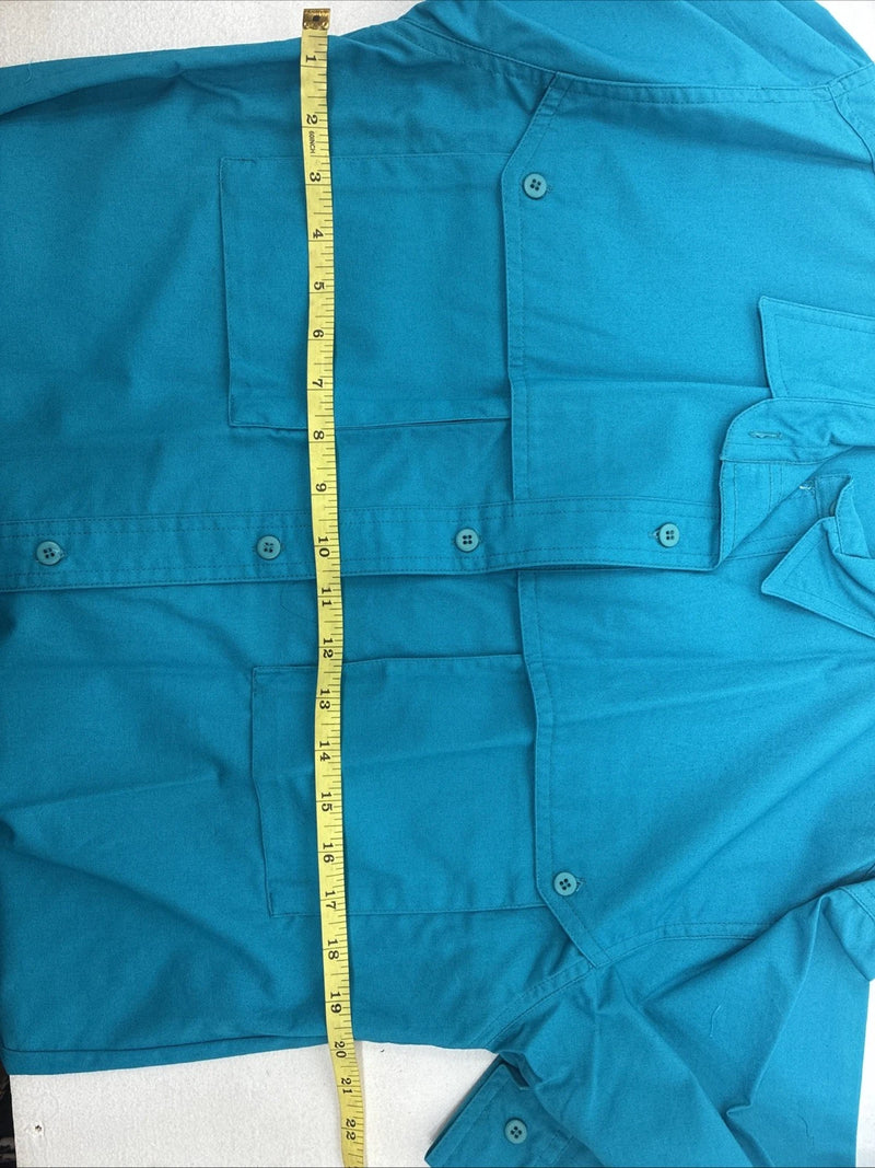 New Women’s San Angelo Blue Long Sleeve Button Up Medium MM-109