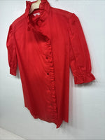 New Women’s H Bar C Red Short Sleeve Button Up Size 28 TT-63