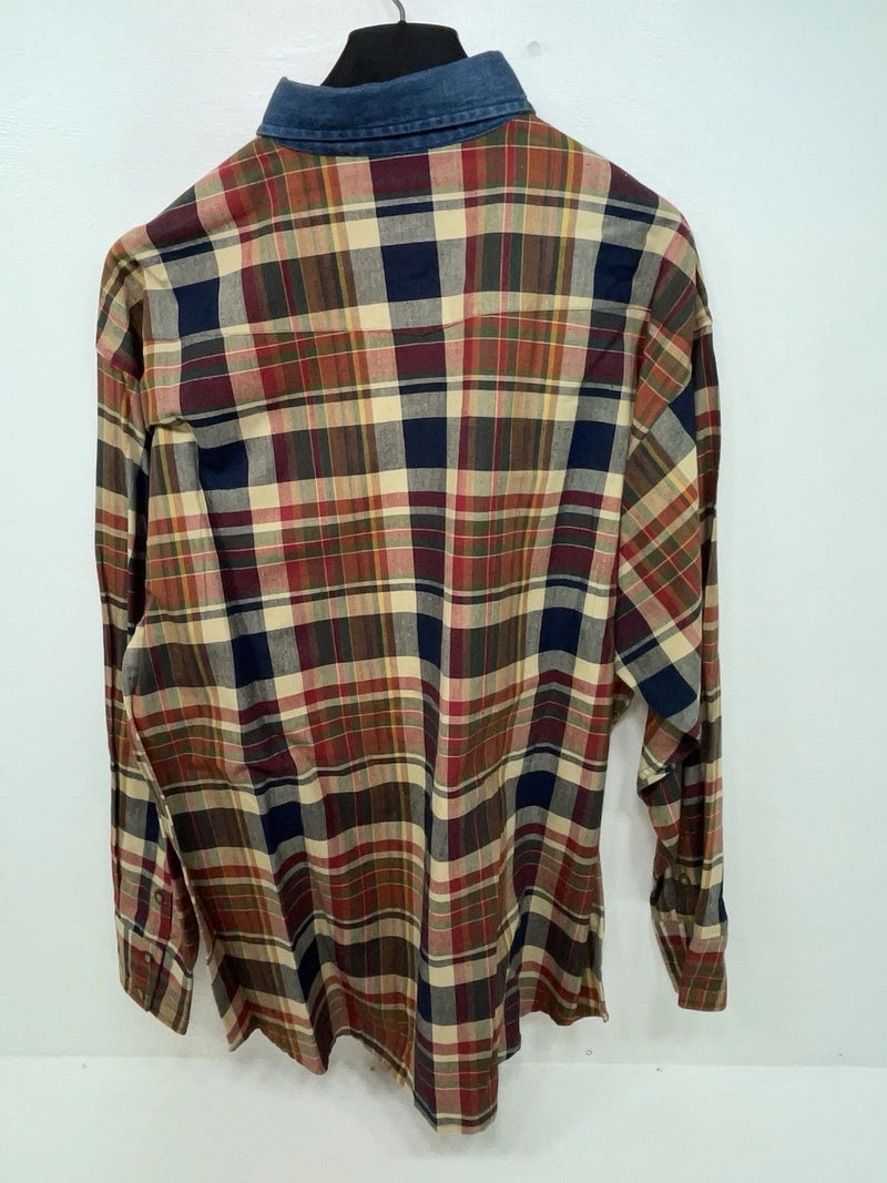 New Men’s Colored Plaid Panhandle Slim Long Sleeve Button Up Shirt L 3B-119