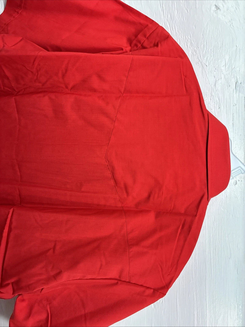 New Men’s ELY Cattleman Western Red Short Sleeve Pearl Snap 17 XL V-7