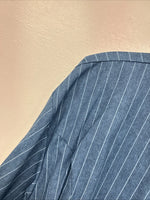 New Women’s Cowboy Threads Blue Stripe Long Sleeve Button Up Large TT-16