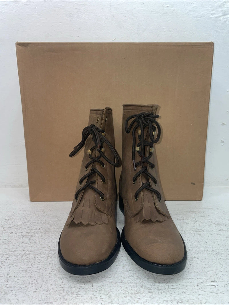 New Youth Brown Lace Up American West Cowboy Boots. 3121 3.5 3 1/2 D. 22-75