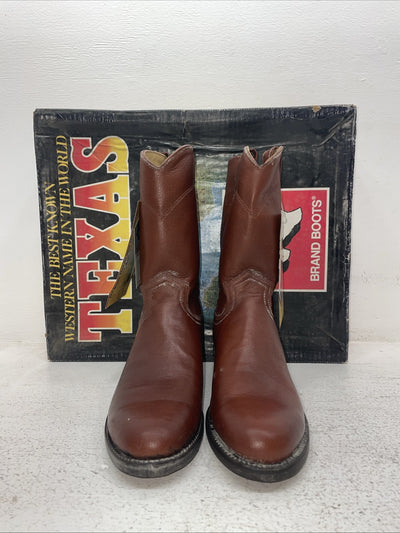 New Men’s Brown Texas Brand Cowboy Boots. 8964 8.5 8 1/2 D. 4-112