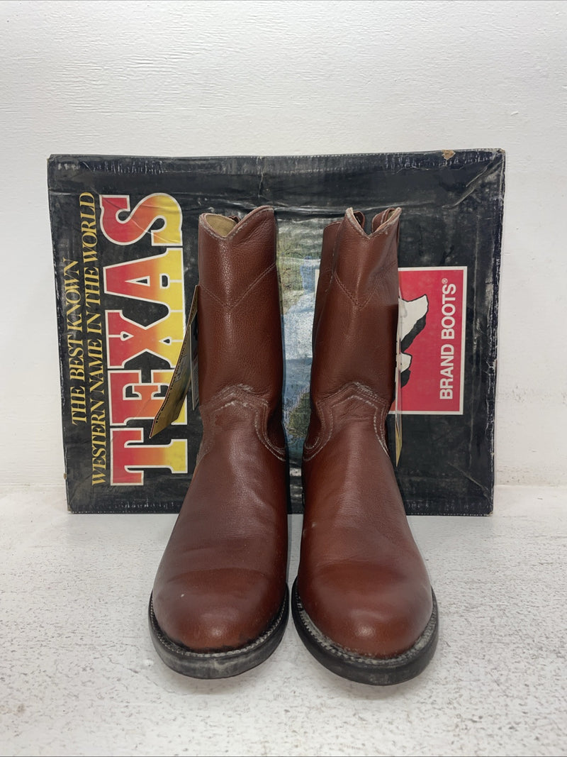 New Men’s Brown Texas Brand Cowboy Boots. 8964 8.5 8 1/2 D. 4-112