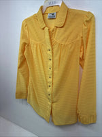 New Womens Dickson Jenkins Yellow Long Sleeve Pearl Snap Medium LL-108