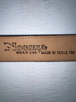New Brown Genuine Leather Nocona Silver Pendent 28” Belt #G258 JJ-31