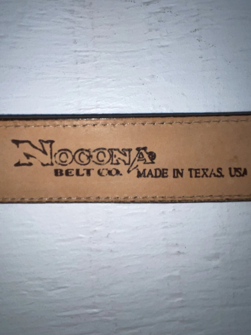 New Brown Genuine Leather Nocona Silver Pendent 28” Belt #G258 JJ-31