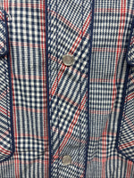 New Men’s Champion Westerns Blue Red Plaid Long Sleeve Pearl Snap 14 Small R-26