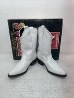 New Kids White With Fringe Texas Brand Cowboy Boots. C 2697 13.5 13 1/2 D. 23-90
