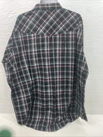 New Men’s ELY Cattleman Black Red Long Sleeve Pearl Snap 3XL E-33