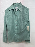 New Women’s Dickson Jenkins Green design Long Sleeve Pearl Snap Small DD-44
