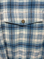 New Men’s Panhandle Slim Blue Plaid Long Sleeve Button Up Large AA-30