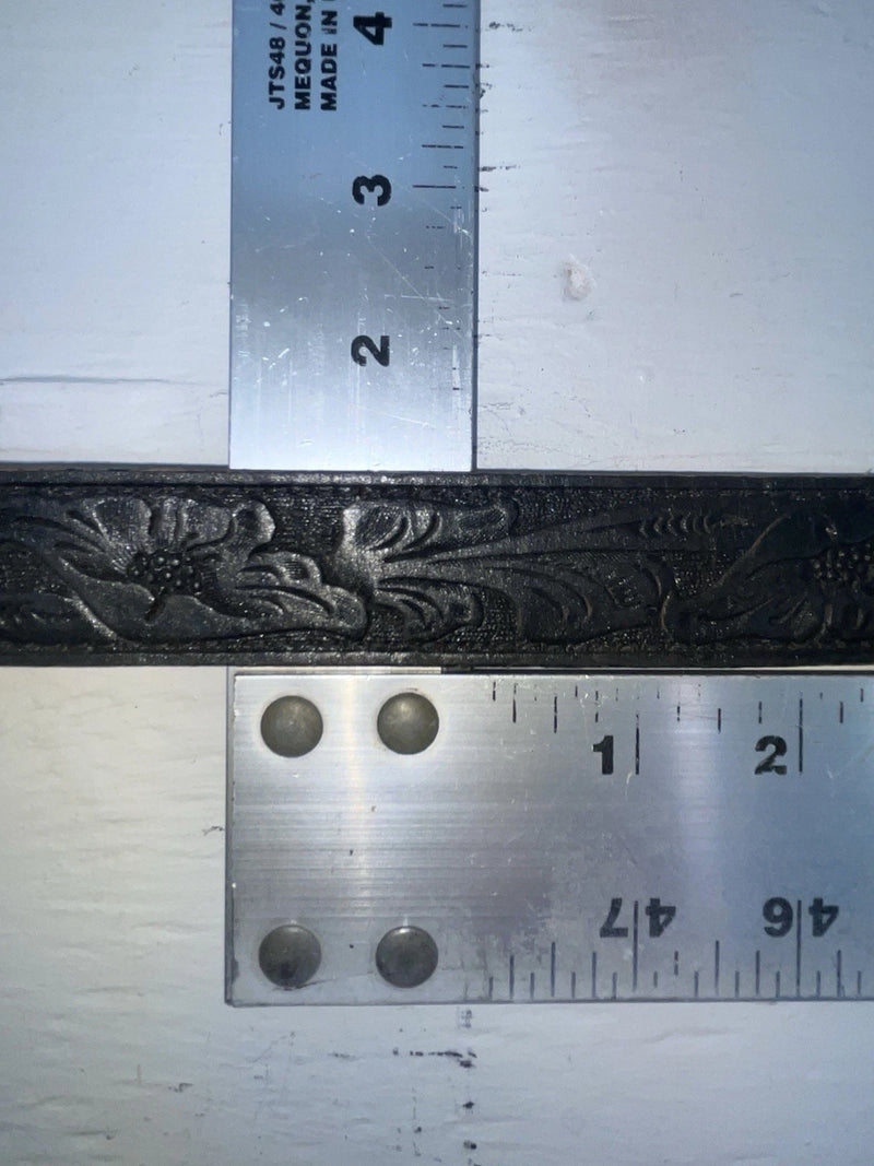 New Black Genuine Leather Tooled 28” Belt #WF502 JJ-115