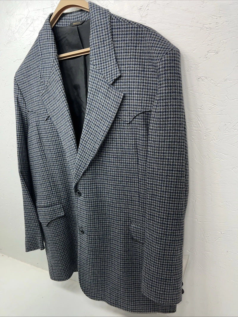 New Men’s Pioneer Wear Blue Plaid Suit Jacket 48L #12504 AA-600