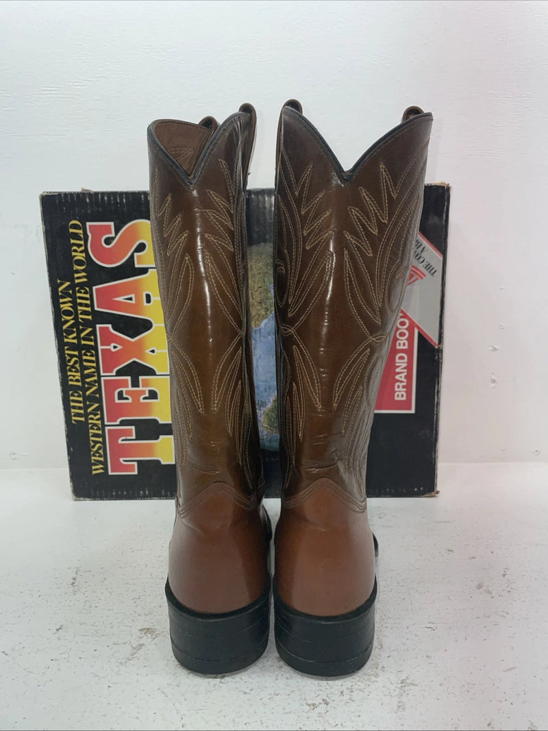 New Men’s Brown Texas Brand Cowboy Boots. M 50 10 D. 7-59