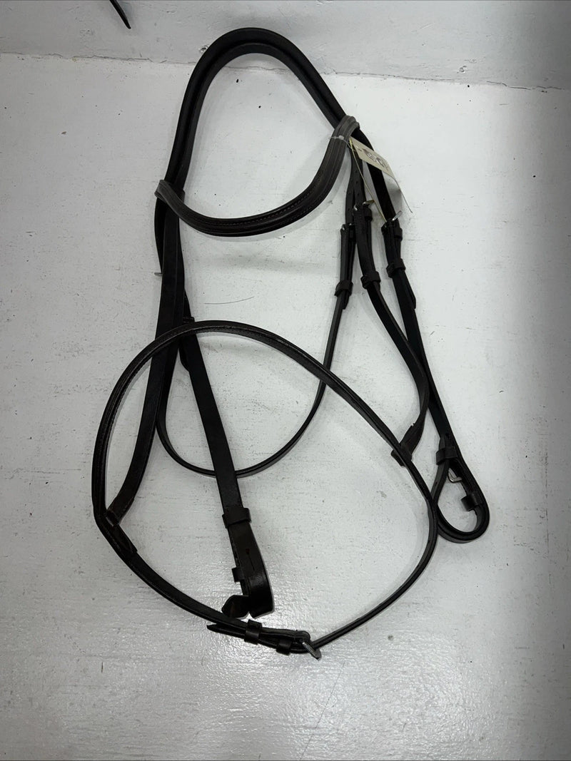 New Silver Fox Brown Draft Snaffle Bridle #20-8555-7 BB-14