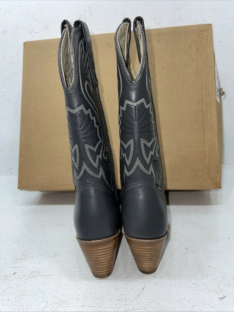 New Womans Grey Capezio Fashion Cowboy Boots. L 702 6.5 6 1/2 M. 19-128