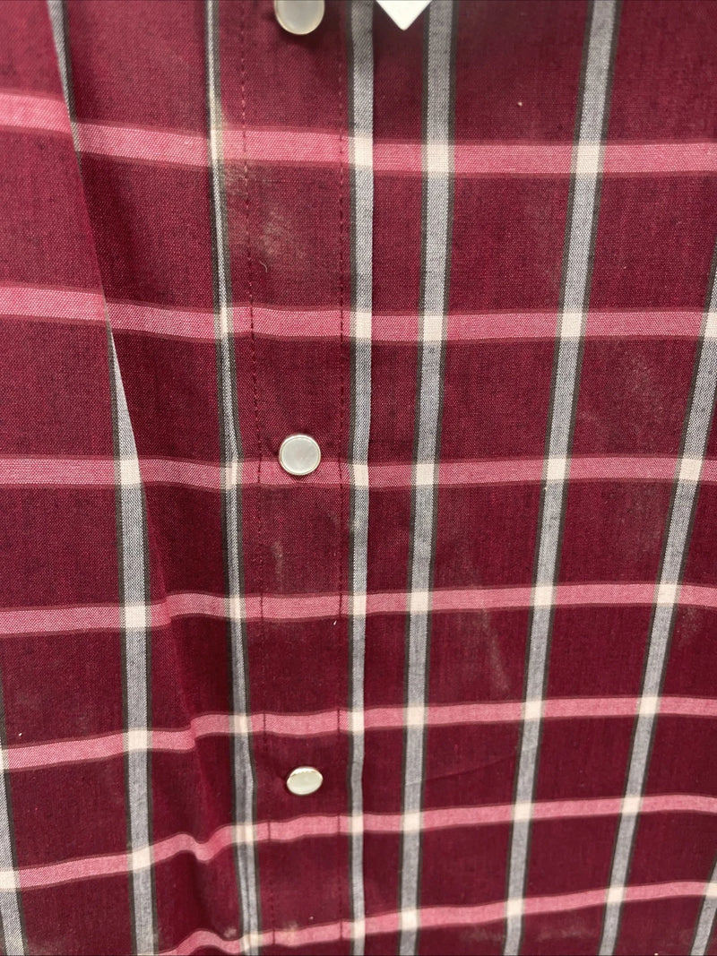 New Men’s ELY Cattleman Pink Short Sleeve Pearl Snap 3XL E-30 
