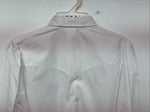 New Women’s H Bar C White Deigned Long Sleeve Pearl Snap Size 10 KK-32