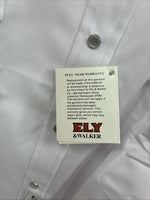 New Men’s ELY Cattleman White Short Sleeve Simple Pearl Snap 18.5 2XL F-79