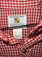 New Men’s Red Plaid Petal Snap Permanent-press Long Sleeve Shirt. 20x35 3XL G-73