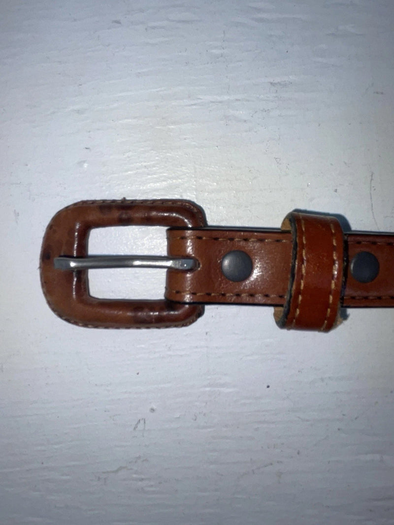 New Brown Genuine Leather M&F Silver Pendent 26” Belt #3219754 NN-35