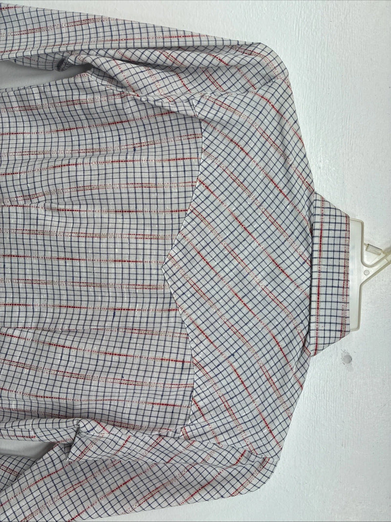 New Women’s Dan River Red Plaid Long Sleeve Pearl Snap Size 10 KK-45