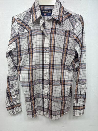 New Women’s Panhandle Slim Brown Plaid Long Sleeve Pearl Snap 8/30 GG-6