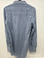 New Men’s Miller Blue Deigned Long Sleeve Pearl Snap 15.5 Medium II-102