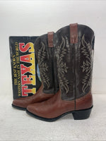 New Men’s Brown Texas Brand Cowboy Boots. 1201 8 D. 1-105