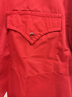 New Men’s ELY Cattleman Red Western Short Sleeve Pearl Snap 16 Large T-57