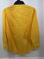 New Men’s Wrangler PBR Yellow Long Sleeve Button Up Medium K-44
