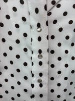 New Women’s Dickson Jenkins Polkadot Long Sleeve Pearl Snap Size 32 MM-3