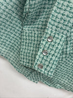 New Women’s Dickson Jenkins Green Design Long Sleeve Pearl Snap Size 30 GG-2