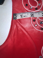 New Women’s Red 1849 Authentic Ranchwear Cut Off Zip Up Vest XS #77872 3B-69