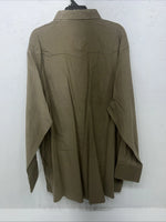 New Mens Tan Velvet White House Pearl Snap Long Sleeve Shirt. XXL G-65