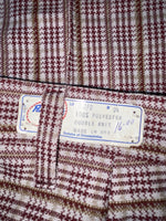 New Vintage Red Checkered Panhandle Slim Polyester Pants #8072 VV-107