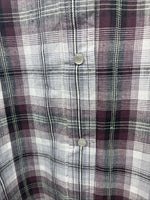 New Women’s Cumberland Purple Plaid Long Sleeve Pearl Snap Size 1X GG-10