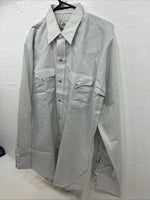 New Men’s Mesquite Gray Stripe Long Sleeve Pearl Snap 16.5 Large Q-50