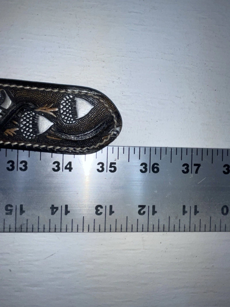 New Black Genuine Leather Perkies Tooled 30” Belt #8801 JJ-149