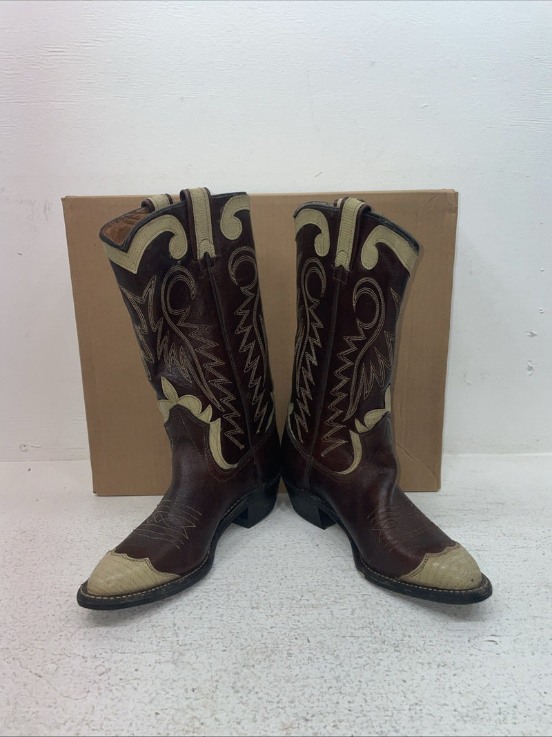 New Youth Brown Texas Brand Cowboy Boots. B 196 5 M. 2-113