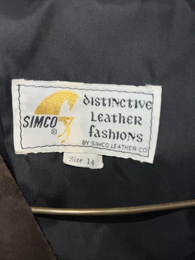 New Women’s Brown Leather SIMCO Jacket 14 #6121 HH-603