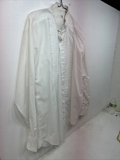 New Broadway TuxMakers White Long Sleeve Button Up English Shirt Large TT-42