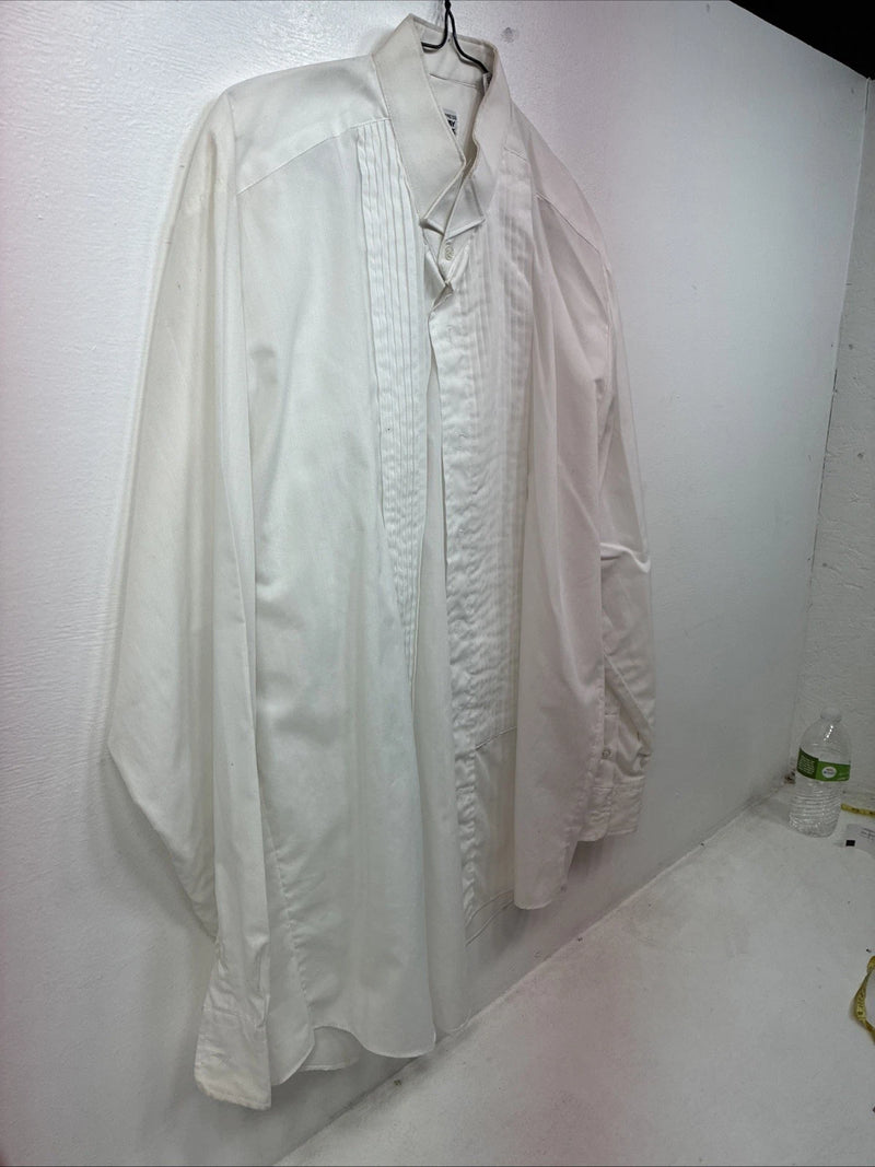 New Broadway TuxMakers White Long Sleeve Button Up English Shirt Large TT-42