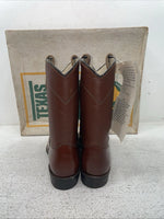 New Youth Brown Texas Brand Cowboy Boots. 3202 4 D. 22-121
