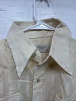 New Men’s Stockman Yellow Designed Long Sleeve Pearl Snap 15 Medium M-97