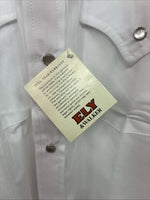 New Boys ELY Cattleman White Long Sleeve Pearl Snap Size 8 MM-15